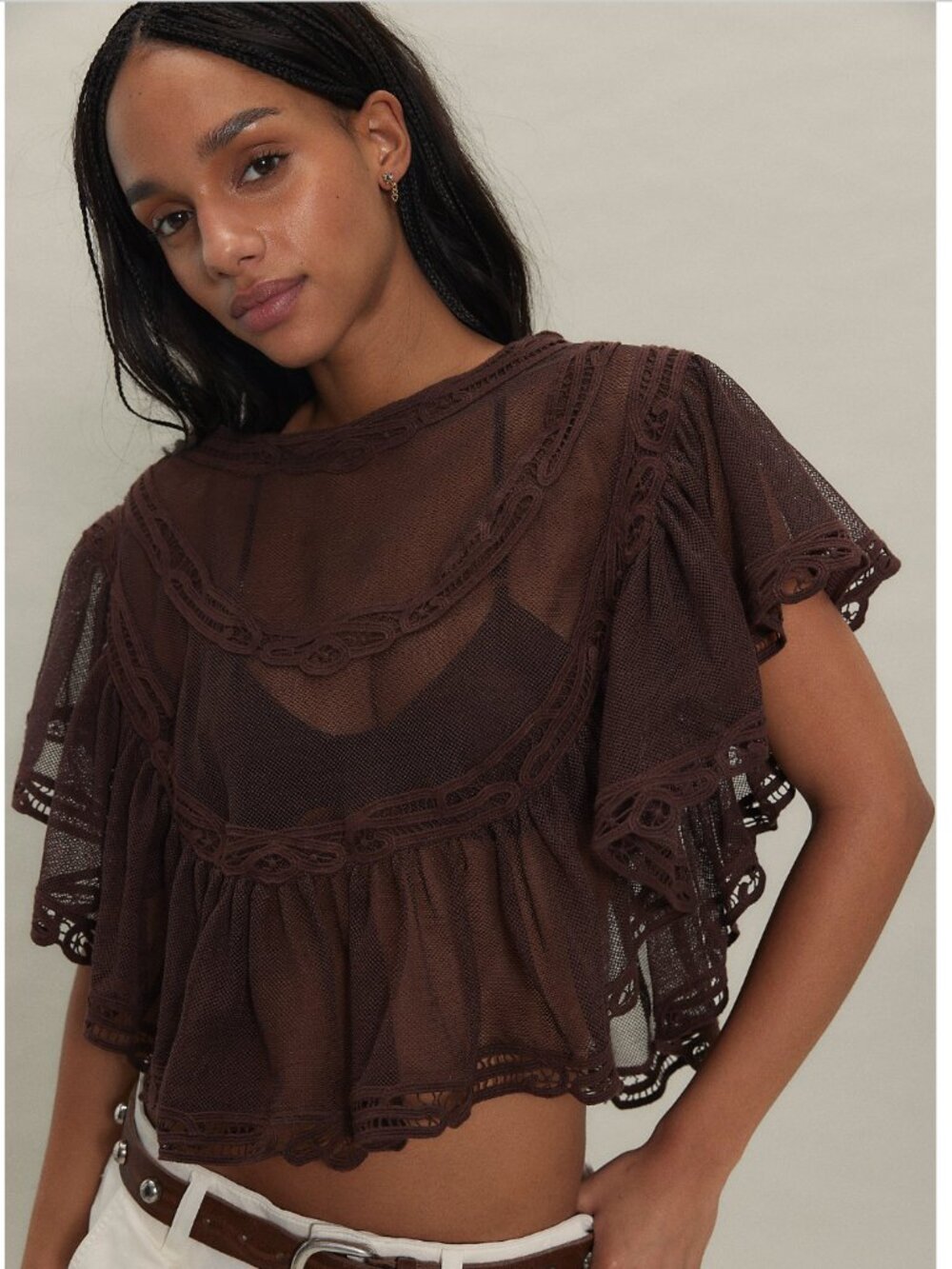 Free people brown top NWT
